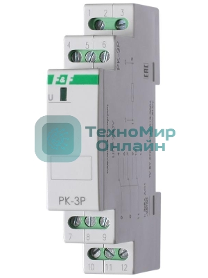 Реле промежуточное PK-3P (монтаж на DIN-рейке 35мм 220В 50Гц 3х8А 3NO/NC IP20) F&F EA06.001.023