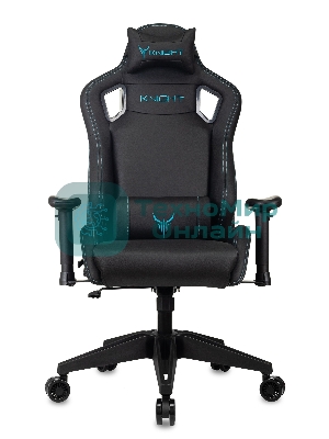 Кресло Knight Outrid Smile черный, экокожа, 120 кг, механизм качания