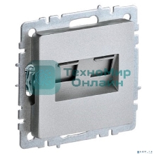 Розетка компьютерная двойная СП RJ45 кат.5E BRITE РК10-2-БрА алюм. IEK BR-K20-1-K47