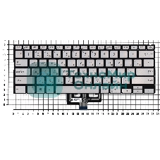 Клавиатура для ноутбука Asus ZenBook UX433FA серебристая с подсветкой