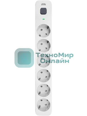 Сетевой фильтр Powercom SP-06W 3,0 м 3.0 м, 6 розеток, белый/серый, коробка