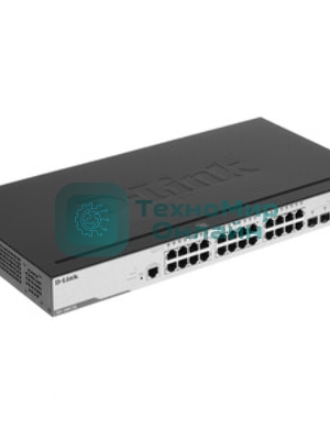 Коммутатор D-Link DGS-3000-28XMP/B1A, 24×1 Гбит/с + 4×10 Гбит/с SFP+, управляемый