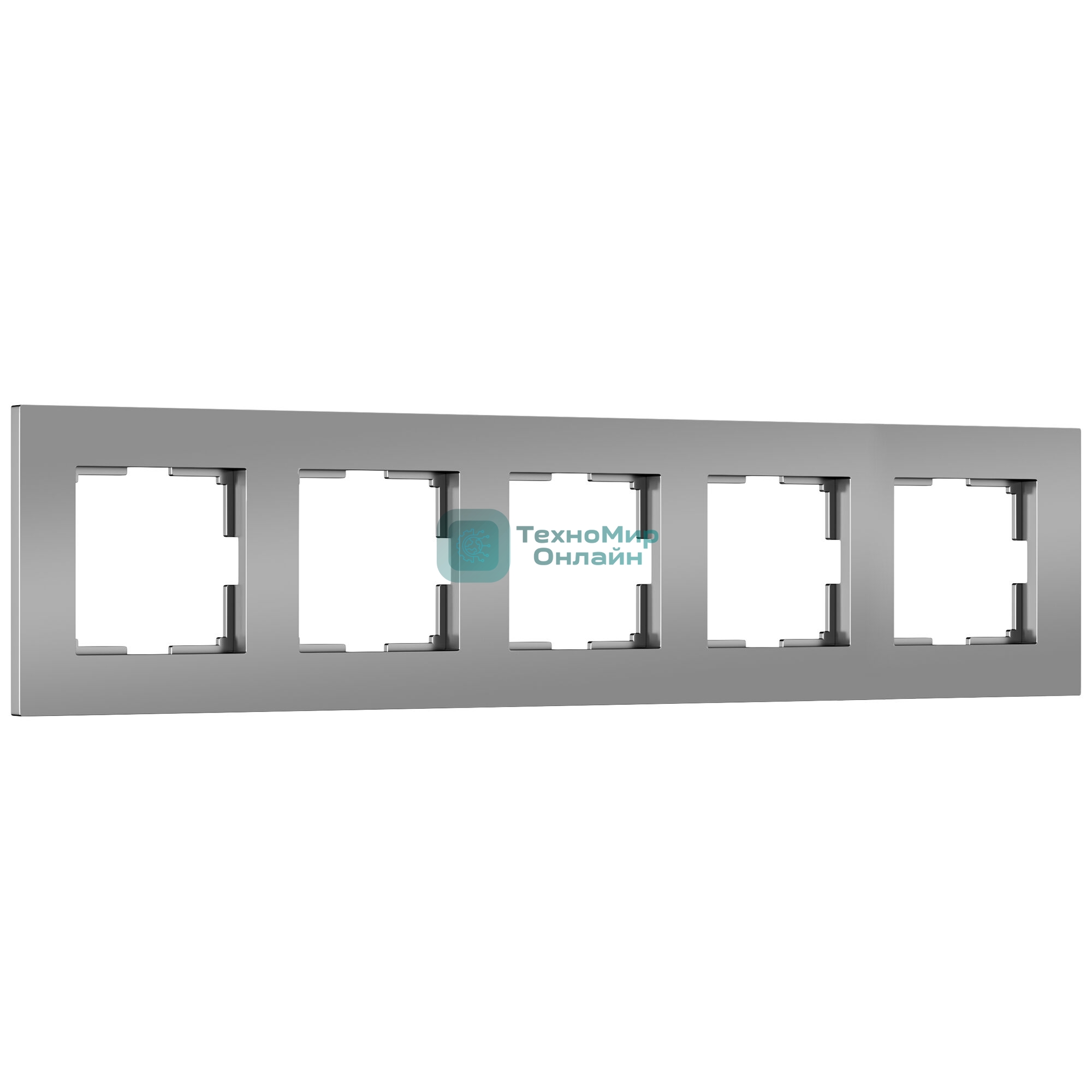 Рамка на 5 постов Slab (серебро софт) W0052965