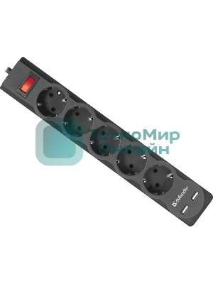 Сетевой фильтр Defender 1.8M DFS 751 5OUTL.