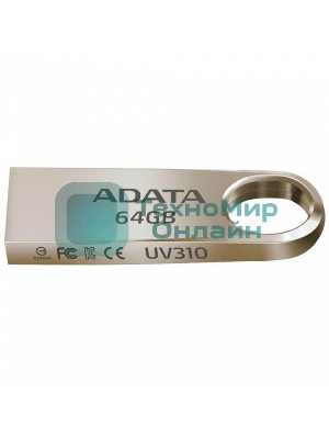 Флешка USB ADATA UV210 (AUV210-64G-RGD), 64Gb, USB 2.0, R/W 15/5, серебро
