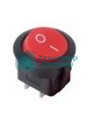 Выключатель клавишный Rexant круглый 250V 6А (2с) ON-OFF красный