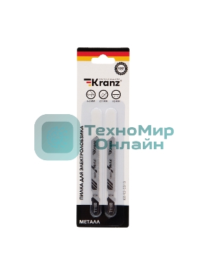 Пилка для электролобзика по металлу Kranz T118B 76 мм 12 зубьев на дюйм 3-6 мм (2 шт./уп.)