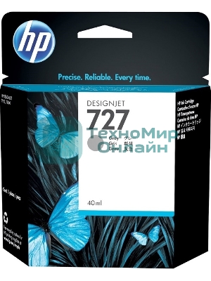 Картридж струйный HP 727 с чернилами фотографического черного цвета для принтеров Designjet, 300 мл