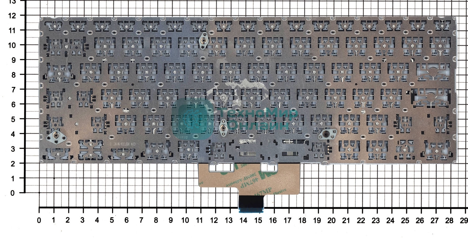 Клавиатура для ноутбука Asus ZenBook UX433FA серебристая с подсветкой