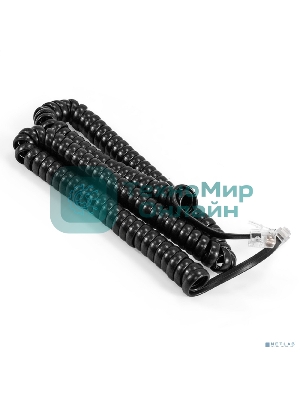 Патч-корд телефонный ExeGate TC4P4C-4M (шнур для телефонной трубки, витой, RJ-10 (4P-4C), 4м, черный)