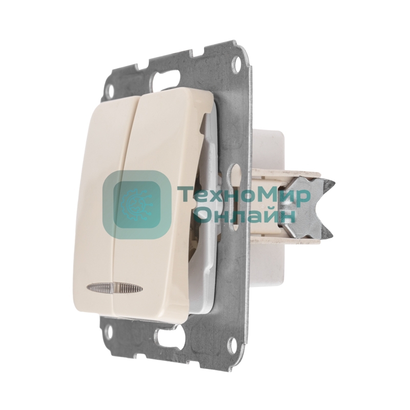 Выключатель DEA 2кл (инд) с/у 10А мех. бежевыйевый Kranz (1/10/120)