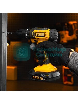 Дрель-шуруповерт Denzel CID-18-0, 18 В, 0 Ач, 30 Нм, щеточный, ударный