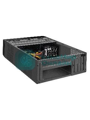 Компьютерный корпус Desktop ExeGate MI-208U2-M450 (mini-ITX/mATX, БП M450 с вент. 8см, 1хUSB+2хUSB 3.0, аудио, черный)