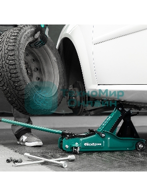 Домкрат гидравлический подкатной Сибртех 2 т, 85-330 мм, низкий подхват