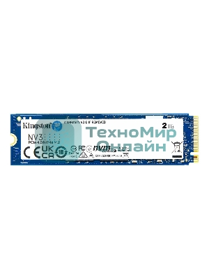 Накопитель SSD Kingston NV3, 2000Gb, M.2 2280, PCIe 4.0 x4, NVMe, R/W 6000/5000