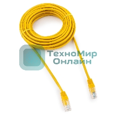 Патч-корд медный UTP Cablexpert PP10-7.5M/Y cat.5, 7.5м, литой, многожильный, желтый