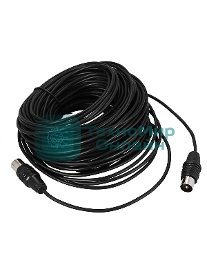 ВЧ кабель, ТВ гнездо - ТВ штекер, длина 25 метров, чeрный Rexant