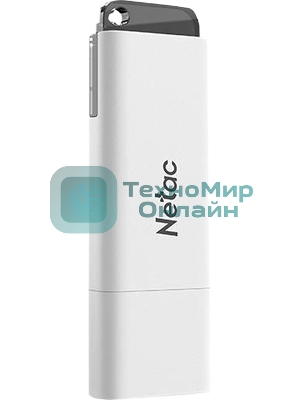 Флешка USB Netac U185 (NT03U185N-064G-20WH), 64Gb, USB 2.0, R/W 25/10, белый/серый