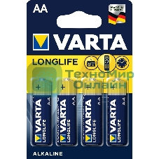 Батарейки VARTA Long Life AA блистер 4 04106101414