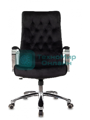 Кресло руководителя Бюрократ T-9928SL Fabric черный Italia Black, крестов. металл хром