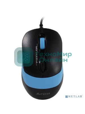 Мышь проводная A4Tech Fstyler FM10 черный/синий, 1600 dpi, USB, кнопки - 4
