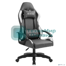 Игровое кресло Defender Chromos серый/белый, класс 2, PU