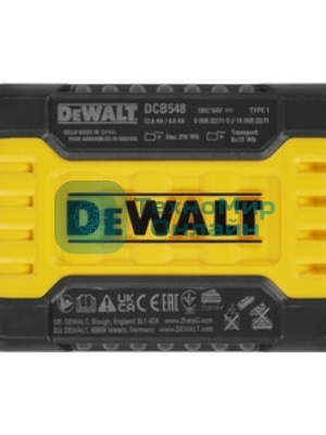 Аккумулятор DeWalt DCB548-XJ 54 В XR FLEXVOLT Li-Ion, нарпяжение: 18 и 54 В, 12.0 А·ч, XR 18.0 В