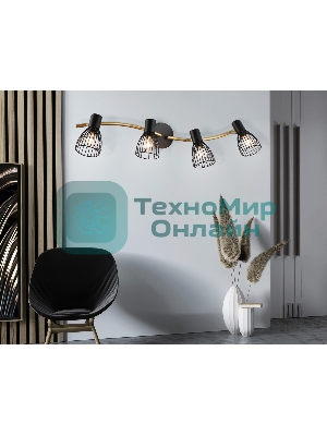 Светильник Ambrella light TR8662/4 BK/GD черный/золото E14/4 max 60W 760*100*170