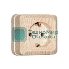 Розетка 1-м ОП Олимп 16А с заземл. сосна UNIVersal 5560902