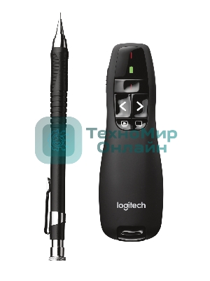 Презентер беспроводной Logitech R400 черный, радиоканал, USB, кнопки - 5