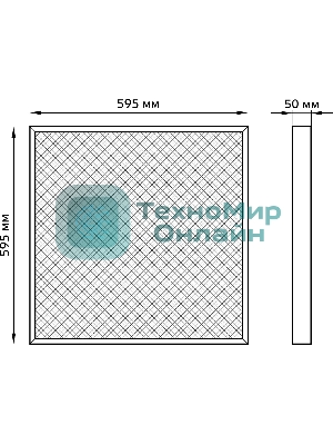 Светильник светодиодный Gauss MIR 595х595х50 35Вт 3500лм 4000К IP40 офисный встраив. накладной с рассеив. призма (аналог ЛВО)