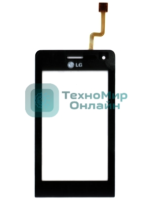 Сенсорное стекло (тачскрин) для LG VIEWTY KU990, черное