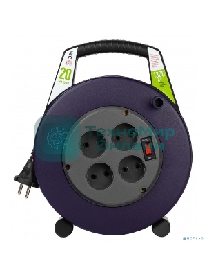 Удлинитель силовой ЭРА BPx-4-2x0,75-20m в закрытом корпусе без заземления с выключателем 4 розетки 20 м ПВС 2x0,75мм2 6А