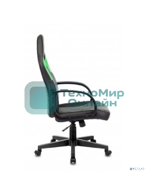 Кресло игровое Бюрократ ZOMBIE RUNNER черный/зеленый искусственная кожа крестовина пластик