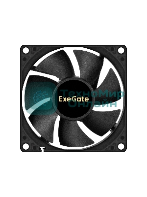 Вентилятор для корпуса ExeGate EX08020B3P-24 черный, 80 мм, 4000 об/мин, 42.3 дБ, 3 pin