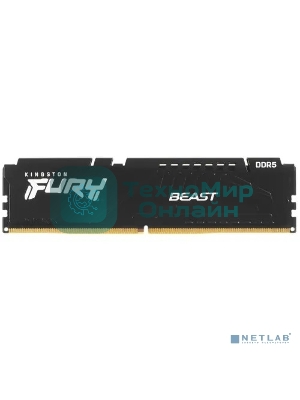 Оперативная память Kingston Fury Beast, DDR5, 16Gb (1x16GB), 5600MHz, CL36, DIMM, с радиатором, черный