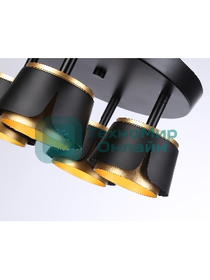 Светильник Ambrella light TN71243/4 BK/GD черный/золото GX53/4 D250*147