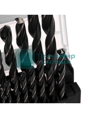 Набор сверл по металлу Kranz 1-10 мм (через 0,5 мм), 19 шт. HSS 4241 Ш/Х