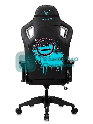 Кресло Knight Outrid Smile черный, экокожа, 120 кг, механизм качания