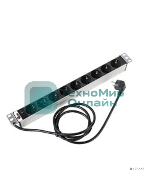 Блок розеток Rem-16 с инд., 9 Shuko, 16A, алюм., 19