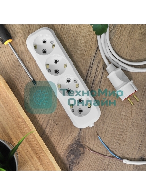 Колодка 4 гнезда c заземлением Rexant