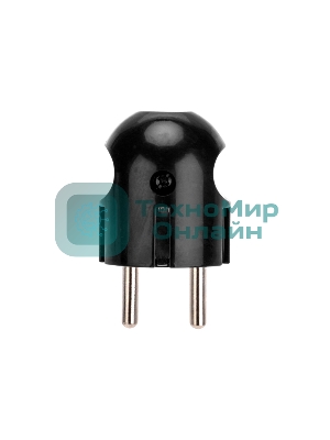 Вилка Евро Rexant прямая с з/к 16А черная