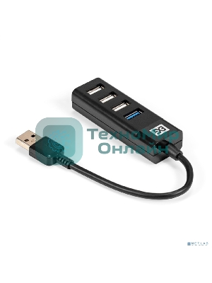 USB-концентратор 4-в-1 ExeGate DUB-3213 (кабель-адаптер USB2.0 --> 3xUSB2.0, 1xUSB3.0, Plug&Play, черный)