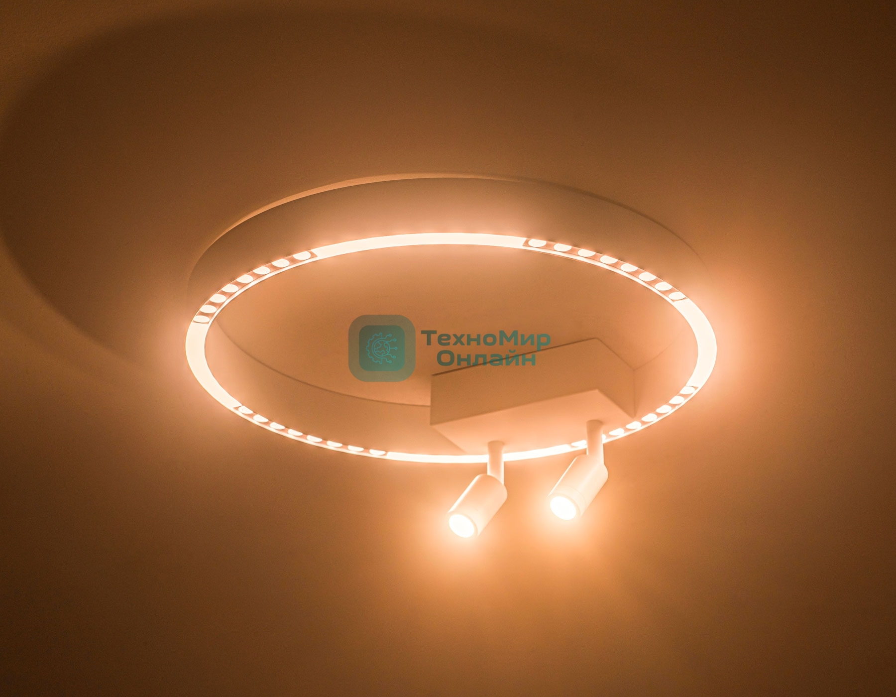 Потолочный светодиодный светильник Ambrella light FL5805/1+2 WH белый 25W 3000K/4200K/6400K D400*95 (без ПДУ)