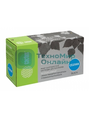 Картридж лазерный Cactus CS-CE250X черный (10500 стр.) для HP Color LaserJet CM3530, CM3530fs MFP, CP3520, CP3525, CP3525dn, CP3525n, CP3525x