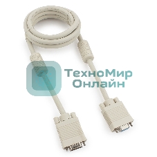Кабель Gembird удлинитель VGA Premium,1.8м,15M/15F,тройн. экран,феррит. кольца,пакет