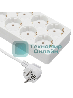Сетевой фильтр Buro 800SH-5-W 5 м, 8 розеток, белый, коробка
