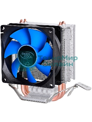 Кулер для процессора DEEPCOOL ICE EDGE MINI FS V2.0 синий, 80 мм, алюминий/медь, 2200 об/мин, 24.7 дБ, 3 pin, 100 Вт, 112 мм
