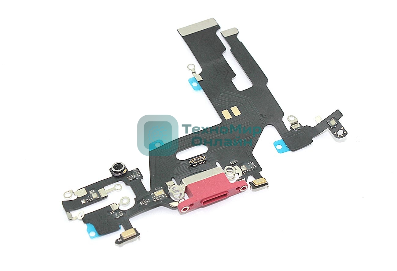 Шлейф разъема питания для iPhone 11 красный
