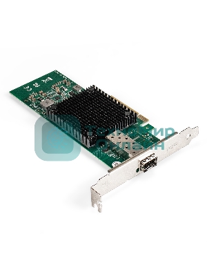 Сетевой адаптер ExeGate EXE-X520-DA1 (PCI-E x8 v3.0, порты 1xSFP+ 10Gb/s (10/5/2.5/1Gb/s, 100Mb/s), Server NIC Intel Chipset JL82599EN)